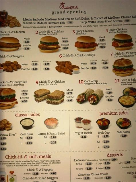 chick fil a drive thru menu|menu chick fil a prices.